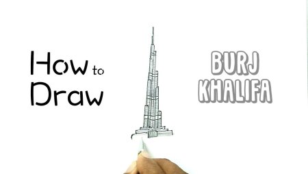 Видео как рисовать Burj Халифу