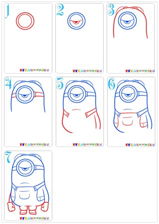 Поэтапное рисование миньона