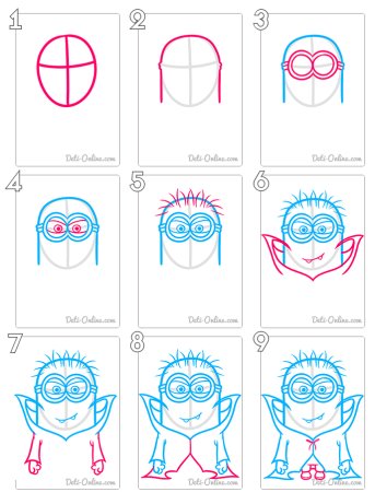 Поэтапное рисование миньона