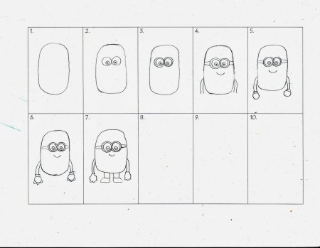 Пошаговое рисование мультяшек