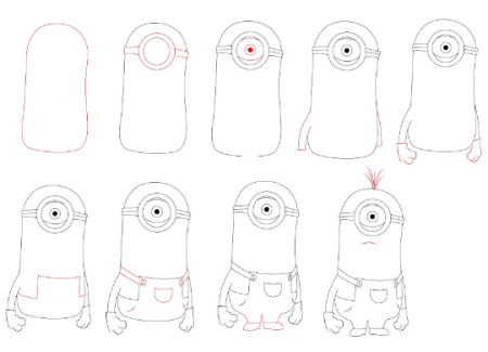 Рисунки для срисовки Миньоны