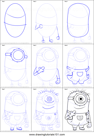 Рисунки карандашом Миньоны Боб