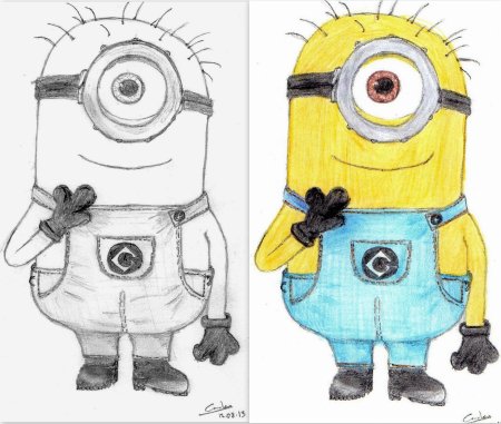 Нарисовать миньона по шагам