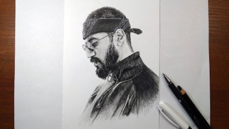 Рисунок мияги черной ручкой