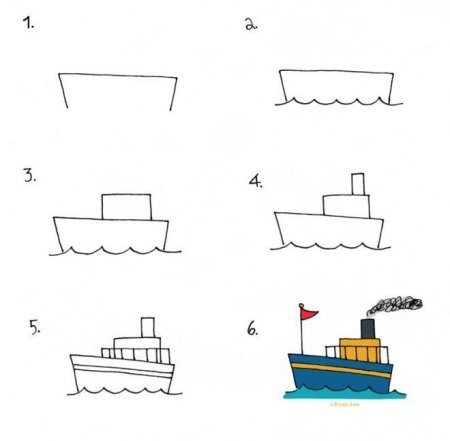 Рисунки моря карандашом для срисовки