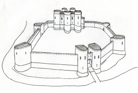 Поэтапное рисование замка