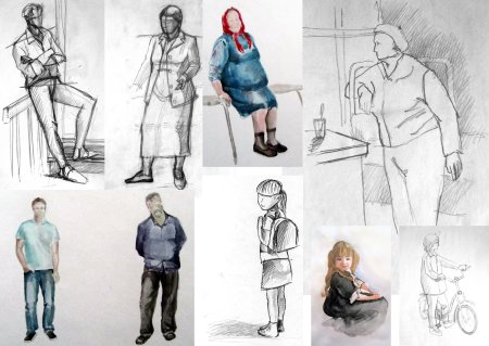 Поэтапное рисование дедушки