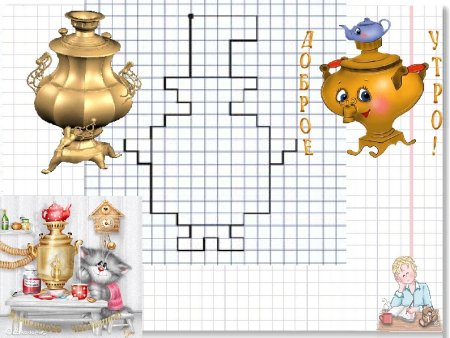 Трафарет самовара для детей