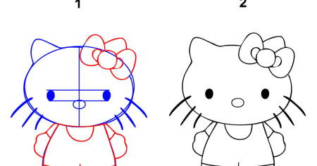 Рисуем Китти поэтапно для детей