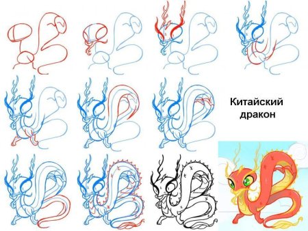 Поэтапное рисование дракона