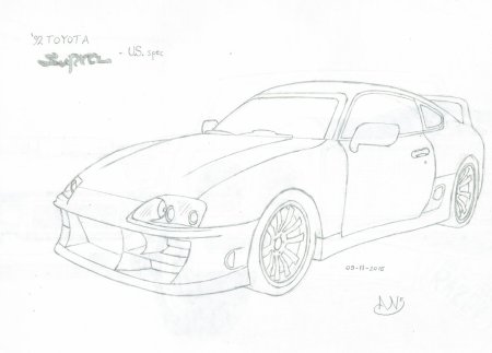 Раскраска Toyota Supra a80 Форсаж