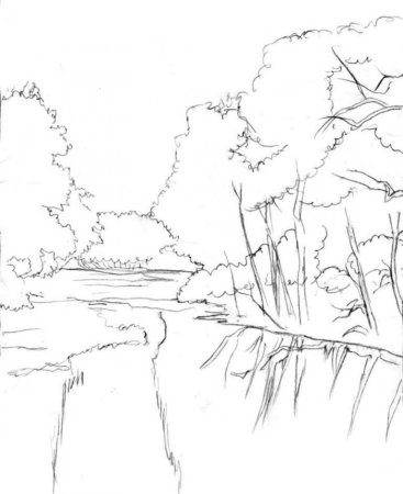 Рисунки карандашом природа
