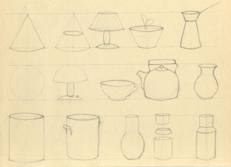 Рисование с натуры предметов комбинированной формы