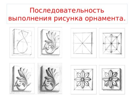 Конструктивный рисунок гипсовой розетки