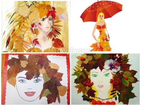 Осенняя поделка портрет девушки
