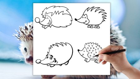 Поэтапное рисование ежика