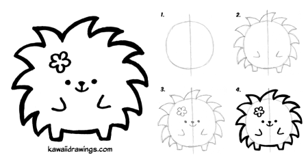 Ёжик для срисовки карандашом