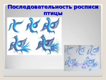Гжельская роспись для детей птица