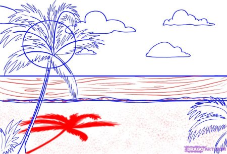 Нарисовать пляж поэтапно
