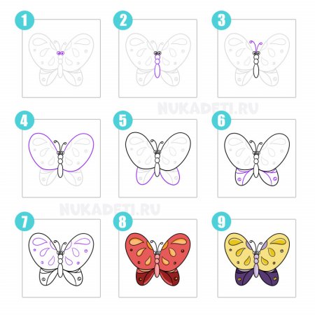 Нарисовать тело бабочки