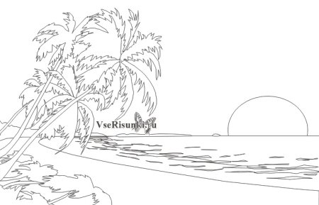 Пляж мультяшный