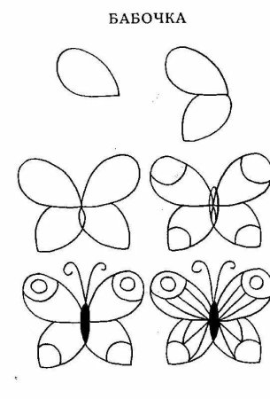 Уроки рисования бабочка