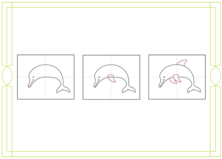 Поэтапный рисунок дельфина