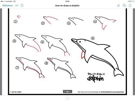 Дельфин поэтапное рисование