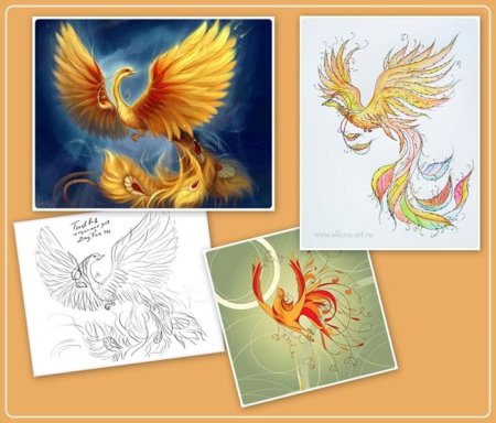 Жар птица поэтапное рисование