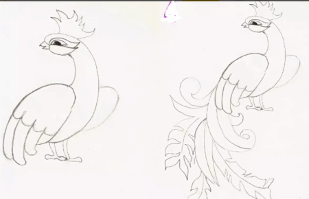 Жар птица поэтапное рисование