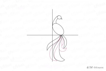 Поэтапный рисунок Жар птицы