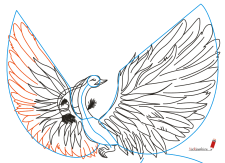Жар птица рисунок карандашом поэтапно
