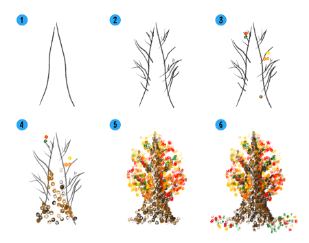 Поэтапное рисование дерева