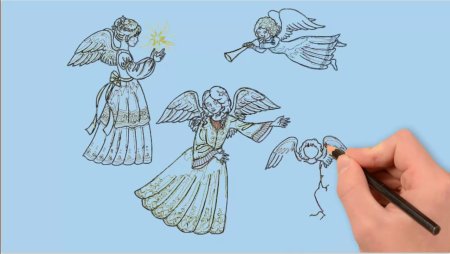 Ангел поэтапное рисование для детей