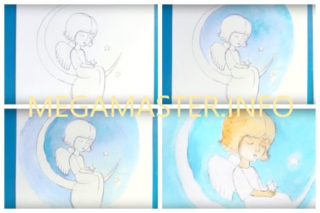 Рисунок ангела с крыльями для детей