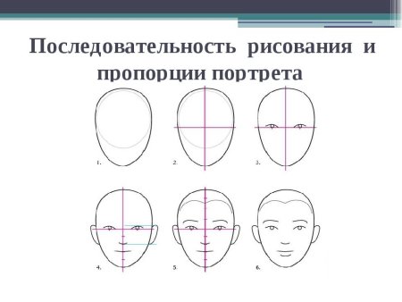 Этапы рисования лица человека