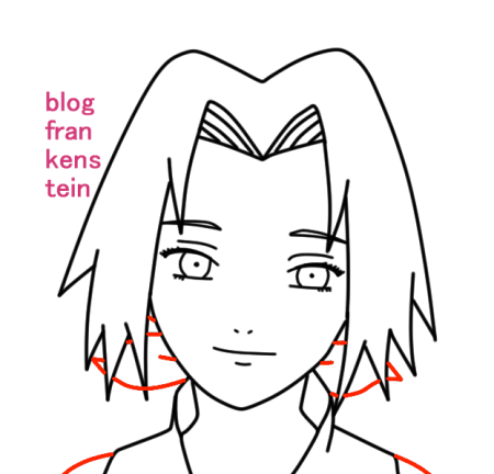 Сакура Харуно лицо рисунок