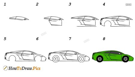 Рисование легковой автомобиль