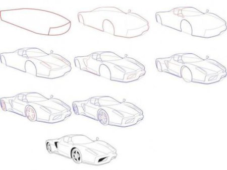 Поэтапное рисование авто