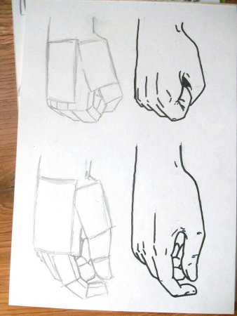 Поэтапный рисунок руки