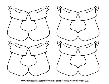 Новогодние носки для вырезания