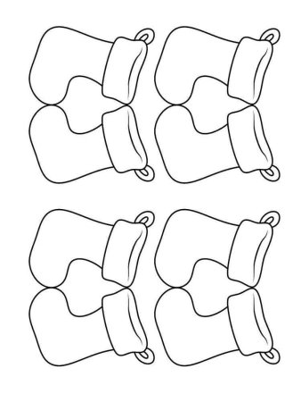 Варежки и носки новогодние трафареты