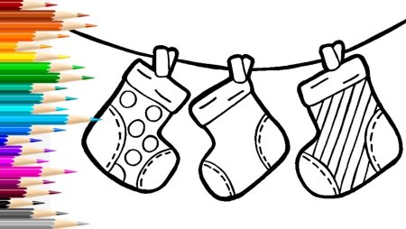 Новогодние рисунки красками носки