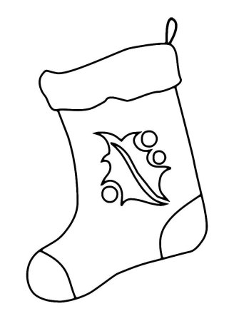 Рождественский носок раскраска