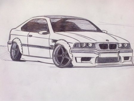 BMW е36 карандашом