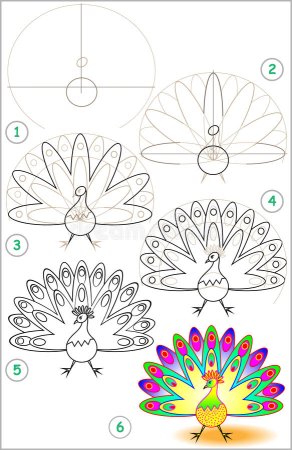 Рисование павлина с детьми