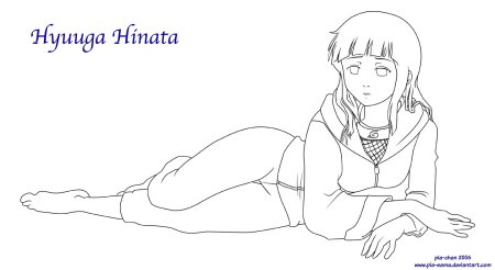Раскраска Хината из Наруто в полный рост