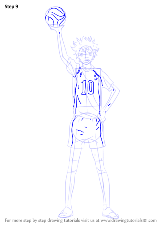 Хината шоё в полный рост карандашом