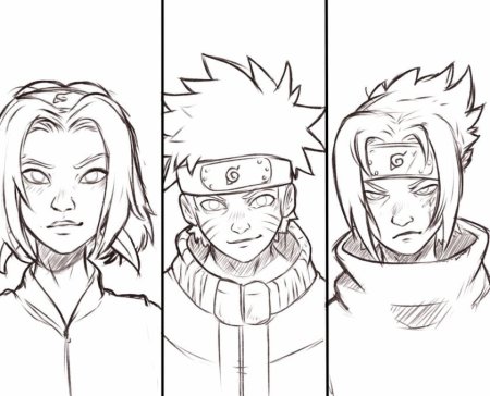 Рисунки для срисовки аниме Наруто команда номер 7
