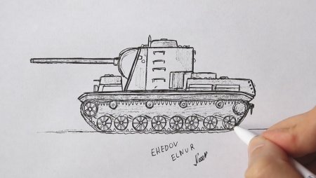 Кв2 танк рисунок поэтапно (54 фото)